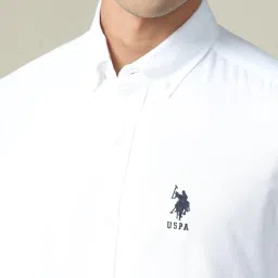 U.S. Polo Assn. White Slim Fit Cotton Shirt image 5