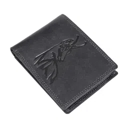 SASSORA Black ARLO Textured Small Leather Bi-Fold Wallet image 5