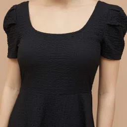 Code By Lifestyle Black Regular Fit Textured Dress image 5