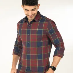 The Bleu Label Multicolor Slim Fit Check Shirt-picture-24