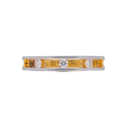 C. Krishniah Chetty Group 22k Modern Dual Tone Gold Zircon Band for Women-picture-13