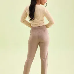 Go Colors! Brown Mid Rise Suede Treggings image 2