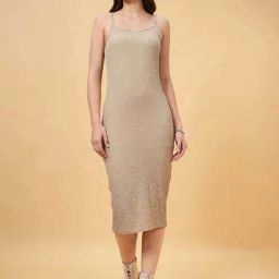 People by Pantaloons Beige Bodycon Dress-picture-36