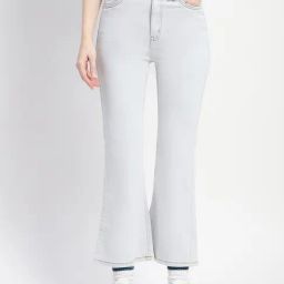 MADAME Light Blue Cotton Relaxed Fit Mid Rise Jeans-picture-47