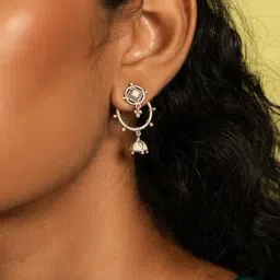 Shaya 925 Oxidized Silver Gumbaja Crafted Earrings-picture-34