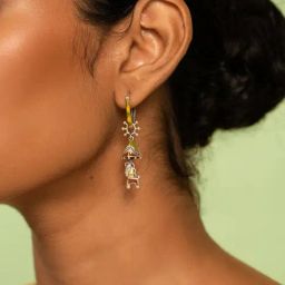 Shaya 925 Oxidized Silver Ashwa o Naari Crafted Earring-picture-1