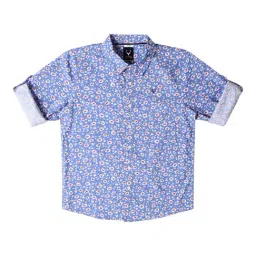 Allen Solly Junior Blue Floral Print Full Sleeves Shirt-picture-36