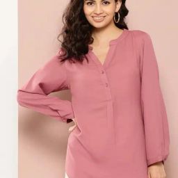 Qurvii Peach Regular Fit Shirt-picture-3