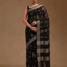Soch Black Embroidered Saree With Unstitched Blouse-picture-17