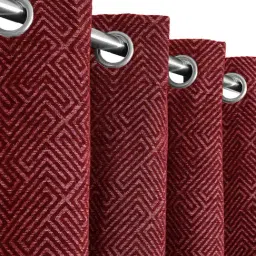 Saral Home Mehroon Polyester Geometric Curtain image 3
