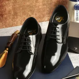 ID Men's Black Derby Shoes-picture-16