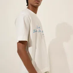 nuon men Nuon by Westside Off-White Typographic Relaxed-Fit Cotton T-Shirt-picture-23