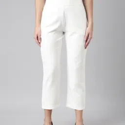 showoffff SHOWOFF White Regular Fit Trousers-picture-31