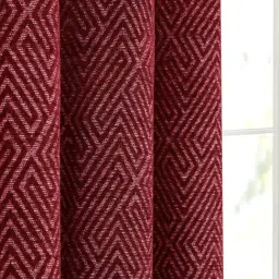 Saral Home Mehroon Polyester Geometric Curtain image 4