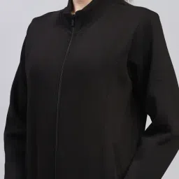 Monte Carlo Black Cotton Blend Solid Full Sleeve Sweatshirt image 5