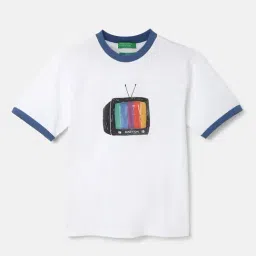 United Colors of Benetton Kids White Printed T-Shirt-picture-22