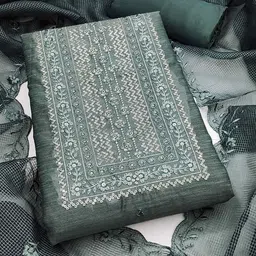 Peachmode Embroidered Organza Unstitched Dress Material-picture-25