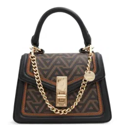 Aldo Emaline Brown Synthetic Printed Satchel Handbag-image-52