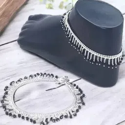 AamNa Enterprises Silver-Plated Artificial Beads Anklet image 5
