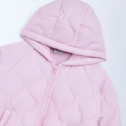 HOP Kids by Westside Dusty Pink Quilted Hooded Jacket image 3