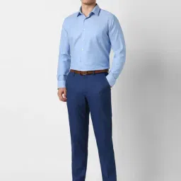 Van Heusen Blue Cotton Slim Fit Shirt image 5