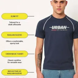 Lee Navy Slim Fit Graphic Print Crew T-Shirt image 2