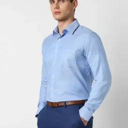 Van Heusen Blue Cotton Slim Fit Shirt image 3