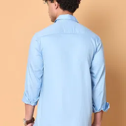 Tanip Men Spread Collar Solid Cotton Casual Shirt image 4