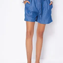 Cover Story Blue Regular Fit Shorts-image-42