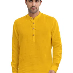 APEKTRA Slim Fit Band Collar Full Sleeves Short Kurta-picture-23
