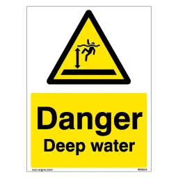 SUNSIGNS Danger Deep Water Signages Size 150x100 mm HP Print + Vinyl + Sun Board, SN0030-picture-16