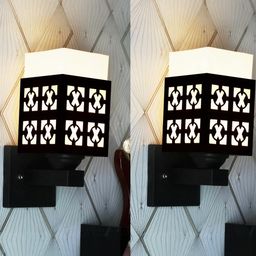 Gojeeva Black Wood Square Wall Lamps-picture-18