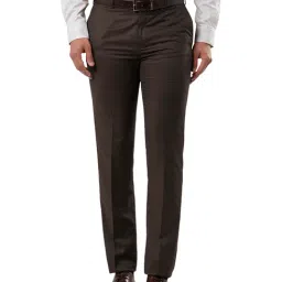 Raymond Dark Brown Regular Fit Trousers-picture-13