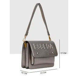 ESBEDA Gunmetal Color Embossed Designer Sling Bag For Women image 2