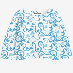 Bonkids Cotton Knit Full Sleeves Heart Printed Tee - White-picture-18