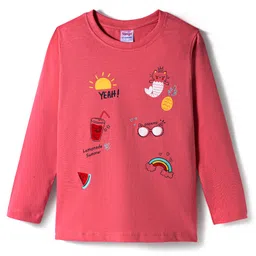 Tango Single Jersey Knit Full Sleeves T-Shirt With Tropical Print - Rose Gold-picture-32