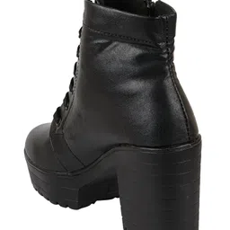 Shoetopia Solid Boots - Black image 3