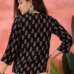 Sangria Printed Round Neck Top image 2