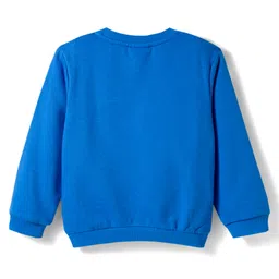 Adidas Kids Cotton Knit Full Sleeves Sweat Shirt & Joggers With Logo Print - Blue image 4