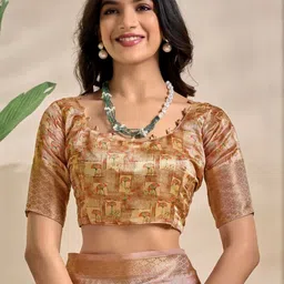 AdoreeStitch Ethnic Motifs Silk Blend Mysore Silk Saree image 3