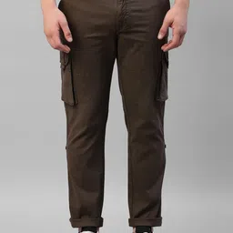 Royal Enfield Men Cotton Solid Regular Fit Mid-Rise Cargos image 1