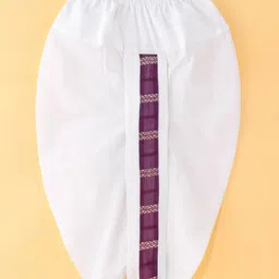 Ridokidz Full Sleeves Chervon Foil Printed Coordinating Dhoti Kurta - Purple image 4