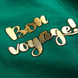 Pine Kids Cotton Knit Full Sleeves Sweatshirt Dress With Text Print - Dark Green image 4