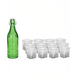 1ST TIME Green & Transparent Glass Solid Water Bottle-picture-11