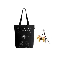 EcoRight Unisex Canvas Tote Bag With Bags Charm-Houston Black And Buttercup image 1