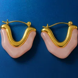 ishtaara Gold Plated Stainless Steel Korean Earrings For Women And Girls image 5