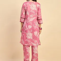 Azira  Floral Printed Tunic With Trouser Co-Ords image 5