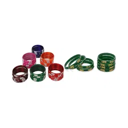 Somil Women Set of 32 Glass Ethnic Bangles-image-71