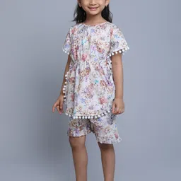 Little Clothings Girls Floral Printed Organic Cotton Nightsuit-image-95