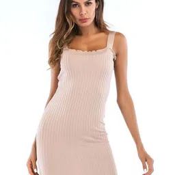 DressBerry Women Striped Shoulder Straps Bodycon Mini Dress-picture-38
